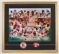 Johnny Bench & Jim Rice | 1975 Red Sox vs Reds World Series Custom Framed Photo Display Signed By (13) (PSA) at PristineAuction.com