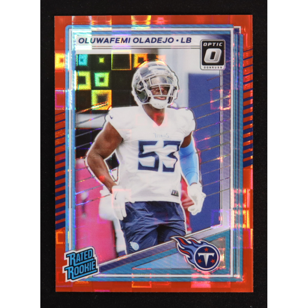 Oluwafemi Oladejo 2025 Donruss Optic Rated Rookies Preview Red Pandora #384 RC at PristineAuction.com