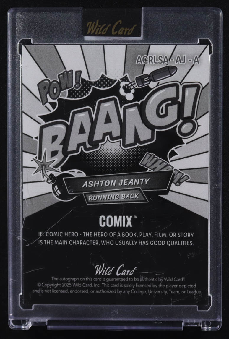 Ashton Jeanty 2025 Wild Card True Silver Age Auto #ACRLSA-AJ-A RC #1/1 at PristineAuction.com Ashton Jeanty 2025 Wild Card True Silver Age Auto #ACRLSA-AJ-A RC #1/1 at PristineAuction.com