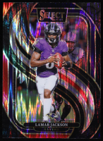 Lamar Jackson 2024 Select Prizm Black and Red Shock #121 at PristineAuction.com