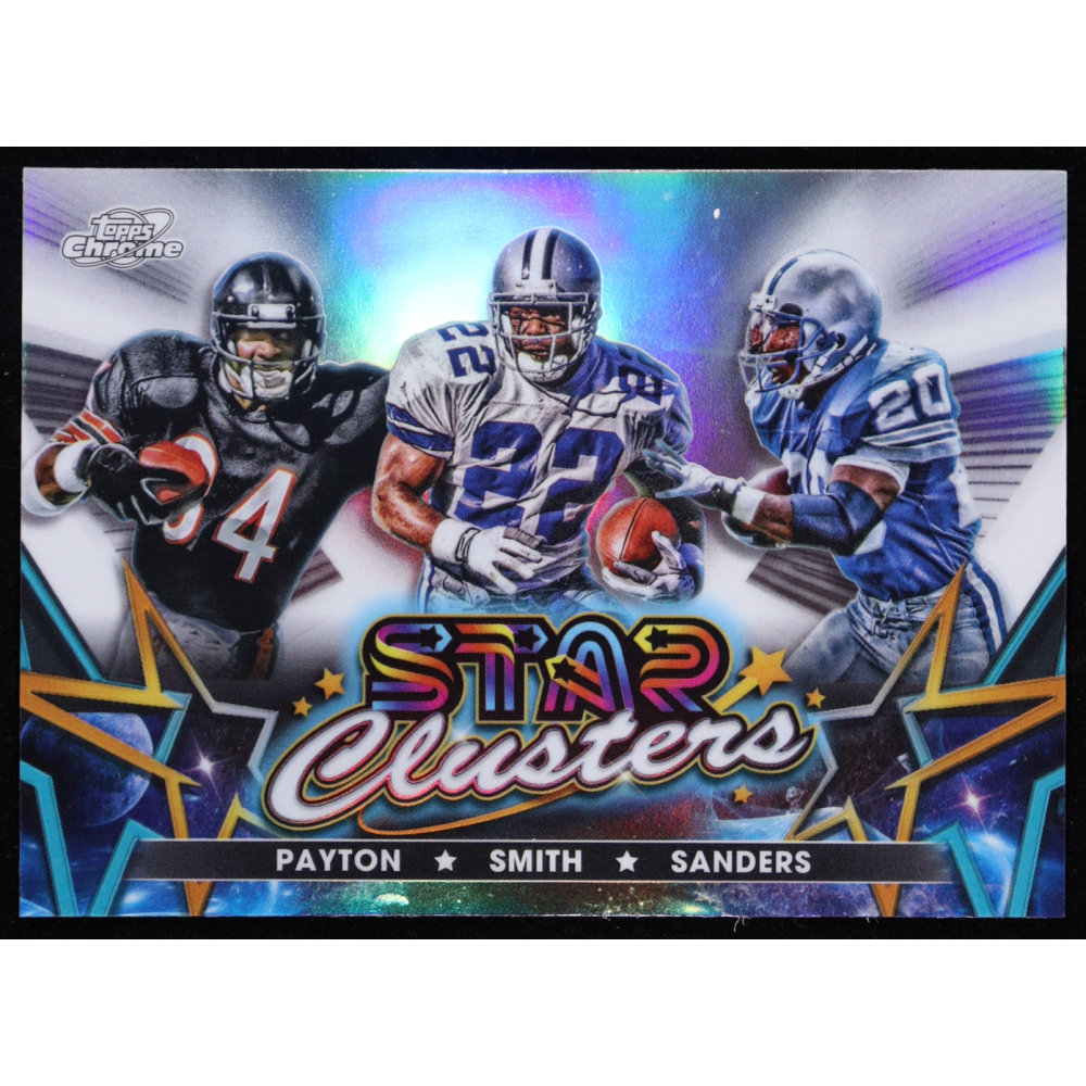 Barry Sanders / Emmitt Smith / Walter Payton 2024 Topps Cosmic Chrome Star Clusters #SCL5 at PristineAuction.com