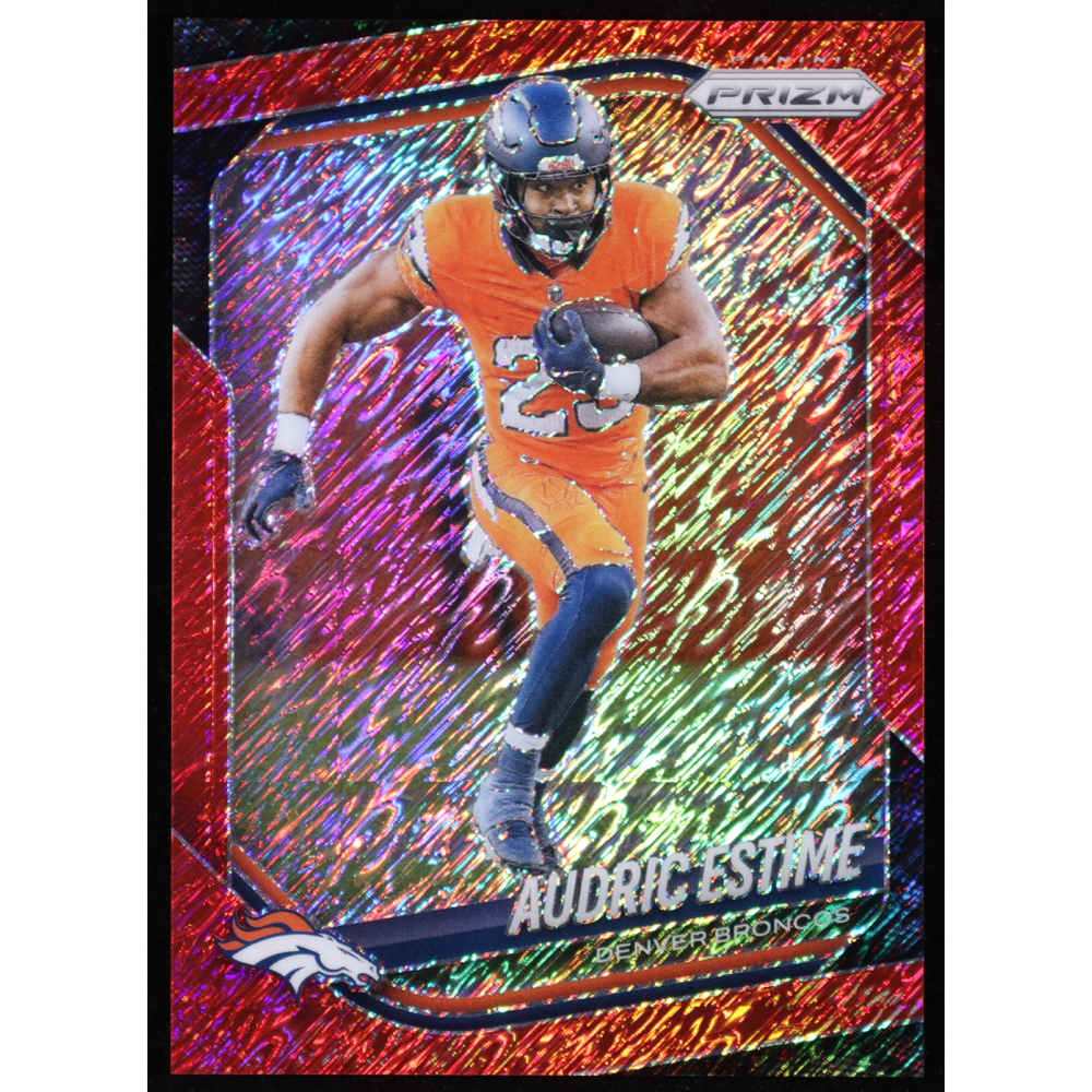 Audric Estime 2025 Panini Prizm Prizms Red Shimmer #226 #05/49 at PristineAuction.com