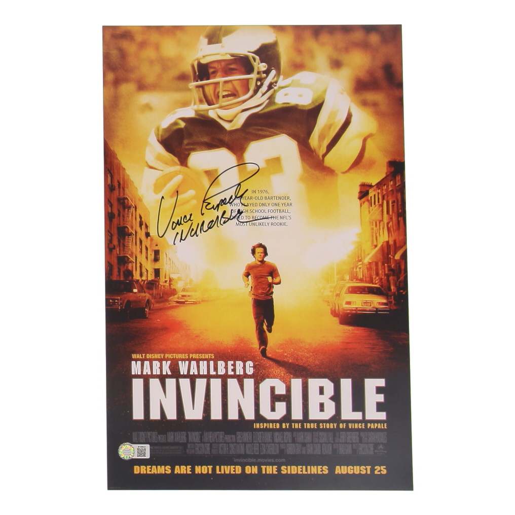Vince Papale Signed "Invincible" 11x17 Movie Poster Inscribed "Invincible" (Schwartz) at PristineAuction.com Vince Papale Signed "Invincible" 11x17 Movie Poster Inscribed "Invincible" (Schwartz) at PristineAuction.com