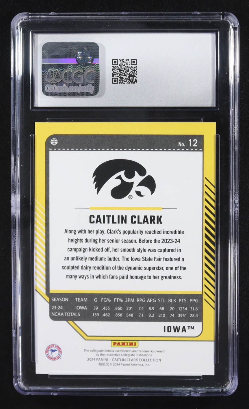 Caitlin Clark 2024 Panini Donruss Caitlin Clark Collection Target Exclusive #12 RC (CGC 9) at PristineAuction.com Caitlin Clark 2024 Panini Donruss Caitlin Clark Collection Target Exclusive #12 RC (CGC 9) at PristineAuction.com