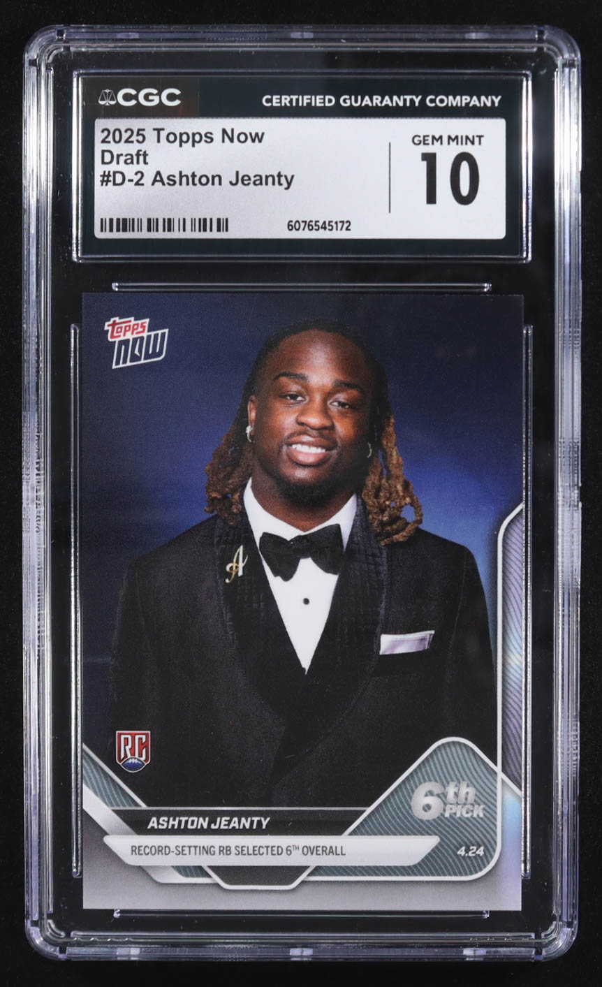 Ashton Jeanty 2025 Topps Now Draft #D-2 RC (CGC 10) at PristineAuction.com Ashton Jeanty 2025 Topps Now Draft #D-2 RC (CGC 10) at PristineAuction.com