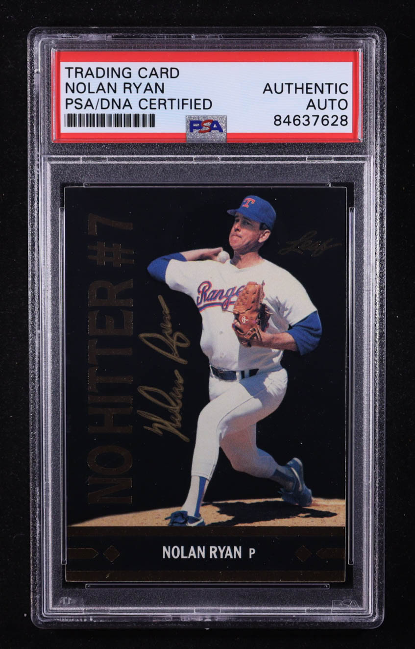 Nolan Ryan Signed 1991 Leaf Gold Rookies #BC25 (PSA Encapsulated) at PristineAuction.com Nolan Ryan Signed 1991 Leaf Gold Rookies #BC25 (PSA Encapsulated) at PristineAuction.com