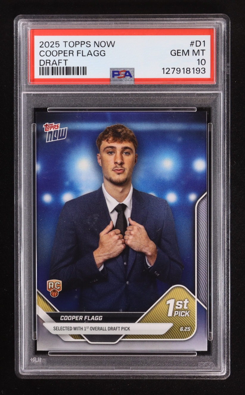 Cooper Flagg 2025 Topps Now 1st Pick #D1 RC (PSA 10) at PristineAuction.com Cooper Flagg 2025 Topps Now 1st Pick #D1 RC (PSA 10) at PristineAuction.com