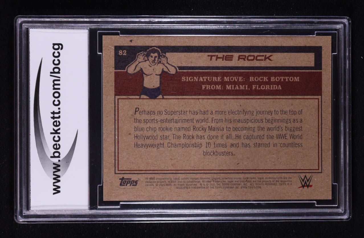 The Rock 2021 Topps Living WWE #82 (BGS 10) at PristineAuction.com The Rock 2021 Topps Living WWE #82 (BGS 10) at PristineAuction.com