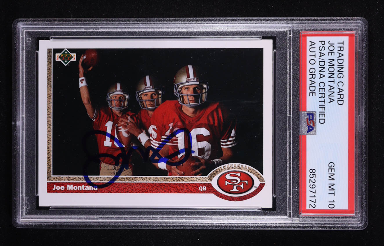 Joe Montana Signed 1991 Upper Deck #54 (PSA Encapsulated) at PristineAuction.com Joe Montana Signed 1991 Upper Deck #54 (PSA Encapsulated) at PristineAuction.com