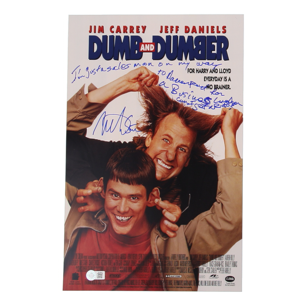 Mike Starr Signed "Dumb & Dumber" 11x17 Movie Poster Inscribed "I'm just a Saleman on my Way to Davenport for a Business Luncheon, Can I Get a Ride?"" (Schwartz) at PristineAuction.com Mike Starr Signed "Dumb & Dumber" 11x17 Movie Poster Inscribed "I'm just a Saleman on my Way to Davenport for a Business Luncheon, Can I Get a Ride?"" (Schwartz) at PristineAuction.com