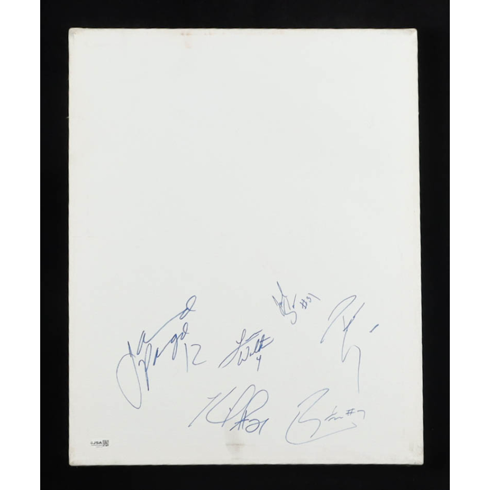 2003 Los Angeles Lakers Canvas Panel Signed by (6) with Luke Walton, Jannero Pargo & Kareem Rush (JSA) at PristineAuction.com