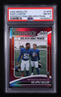 Jaxson Dart / Abdul Carter 2025 Panini Absolute Introductions Red Spectrum #I-ACR RC #107/150 (PSA 8) at PristineAuction.com