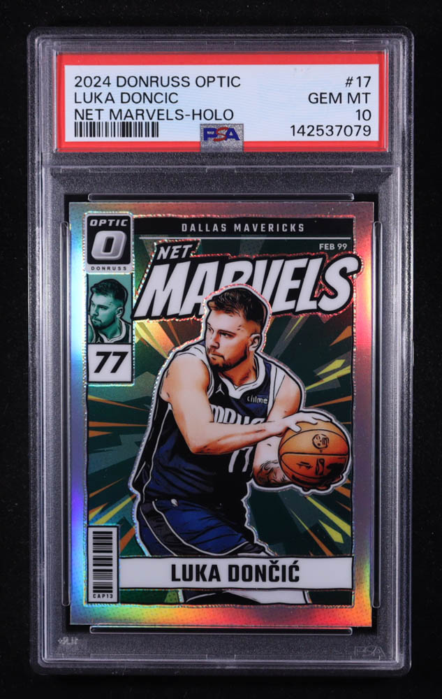Luka Doncic 2024-25 Panini Donruss Optic Net Marvels Holo #17 (PSA 10) at PristineAuction.com Luka Doncic 2024-25 Panini Donruss Optic Net Marvels Holo #17 (PSA 10) at PristineAuction.com