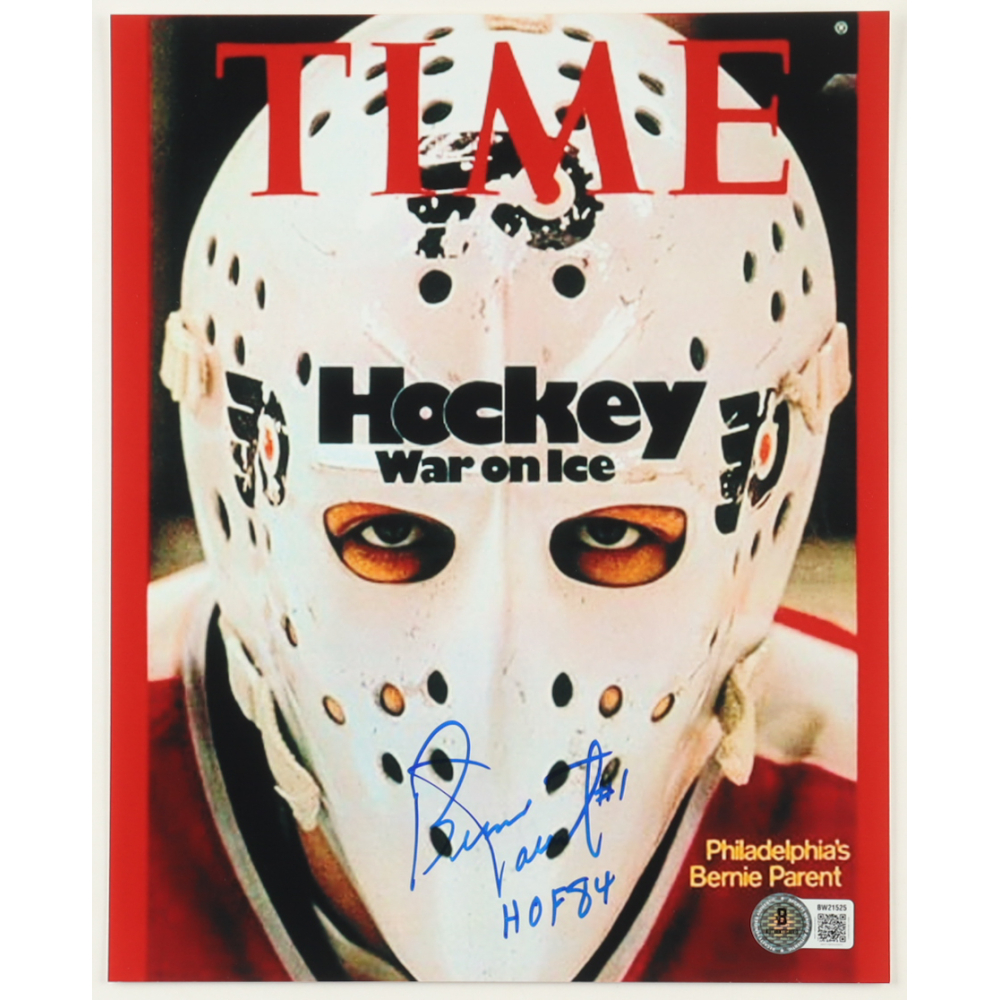 Bernie Parent Signed 8x10 "Time Magazine" Photo Inscribed "HOF 84" (Beckett) at PristineAuction.com