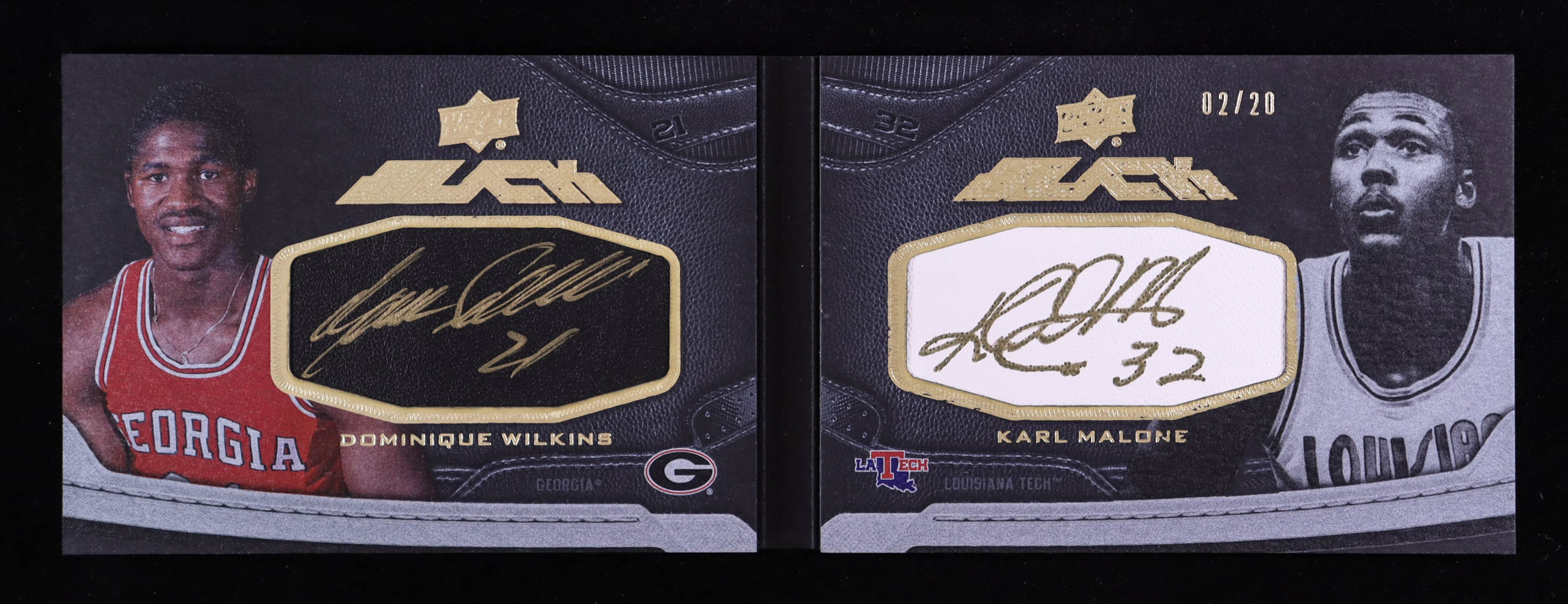 Dominique Wilkins / Karl Malone 2012-13 Exquisite Collection UD Black Leather Autographs Dual #WM #02/20 at PristineAuction.com Dominique Wilkins / Karl Malone 2012-13 Exquisite Collection UD Black Leather Autographs Dual #WM #02/20 at PristineAuction.com