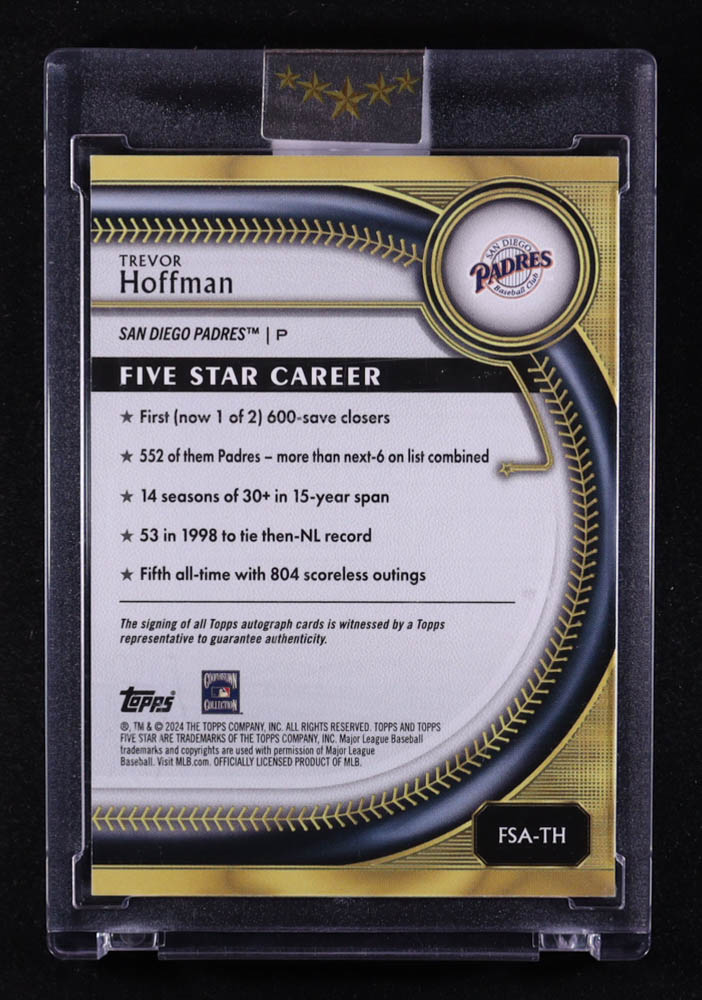 Trevor Hoffman 2025 Topps Five Star Autographs #FSATH #41/99 at PristineAuction.com Trevor Hoffman 2025 Topps Five Star Autographs #FSATH #41/99 at PristineAuction.com