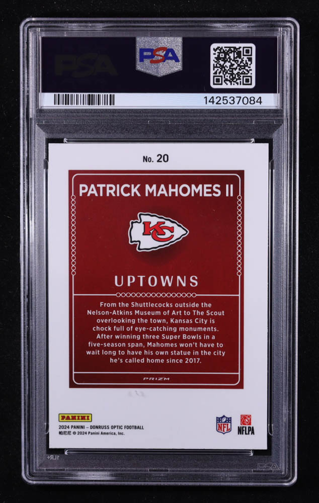 Patrick Mahomes II 2024 Panini Donruss Optic Uptowns #20 (PSA 9) at PristineAuction.com Patrick Mahomes II 2024 Panini Donruss Optic Uptowns #20 (PSA 9) at PristineAuction.com