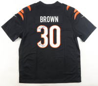 Chase Brown Signed Bengals Nike Authentic Jersey Inscribed "Who Dey!" (Fanatics) at PristineAuction.com