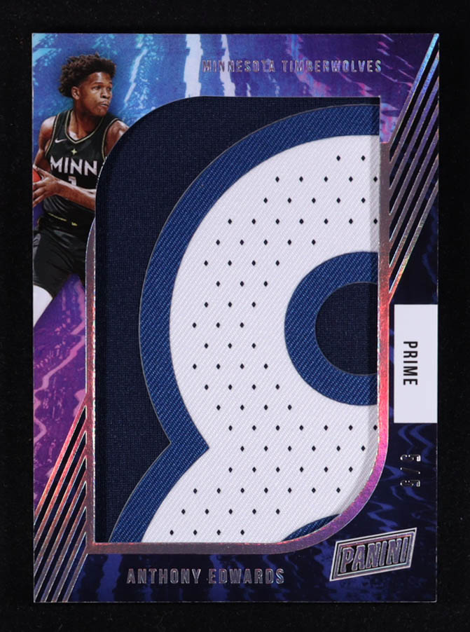 Anthony Edwards 2021-22 Panini Noir Jumbo Material Prime #32 #5/5 at PristineAuction.com Anthony Edwards 2021-22 Panini Noir Jumbo Material Prime #32 #5/5 at PristineAuction.com