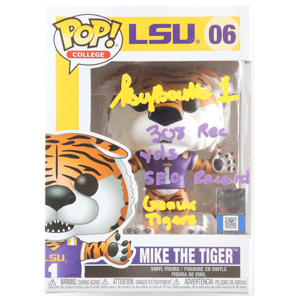 Kayshon Boutte Signed LSU #06 Mike The Tiger Funko Pop! Vinyl Figure Inscribed "308 Yds SEC Record" & "Geaux Tigers" (Beckett) at PristineAuction.com
