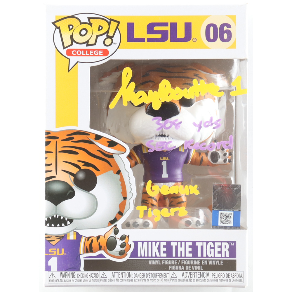 Kayshon Boutte Signed LSU #06 Mike The Tiger Funko Pop! Vinyl Figure Inscribed "308 Yds SEC Record" & "Geaux Tigers" (Beckett) at PristineAuction.com