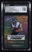 LaDainian Tomlinson 2025 Leaf Signature Series Classic Art Autographs Pre-Production Proof The Willows Shimmer Unsigned Proof #BA-LT1 #1/1 (CGC 10) at PristineAuction.com