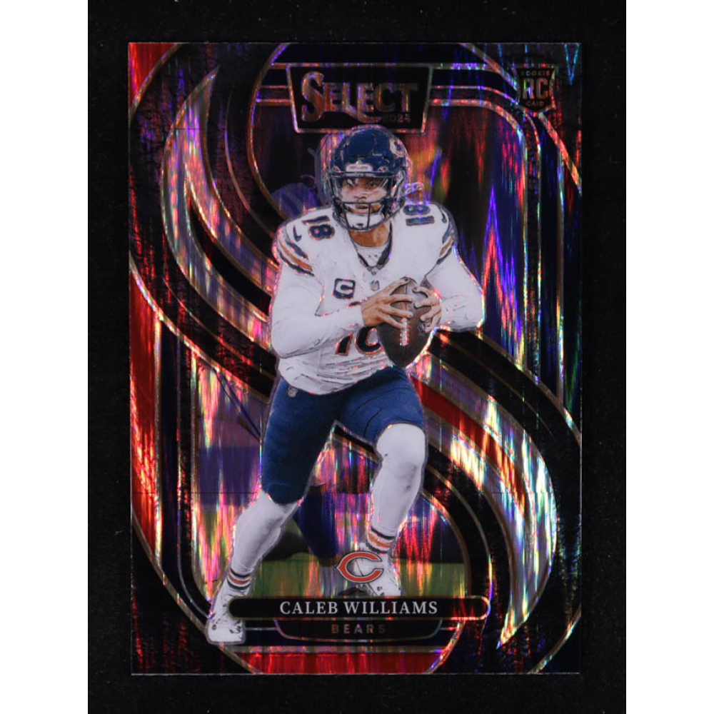 Caleb Williams 2024 Select Prizm Red and Blue Shock #114 RC at PristineAuction.com