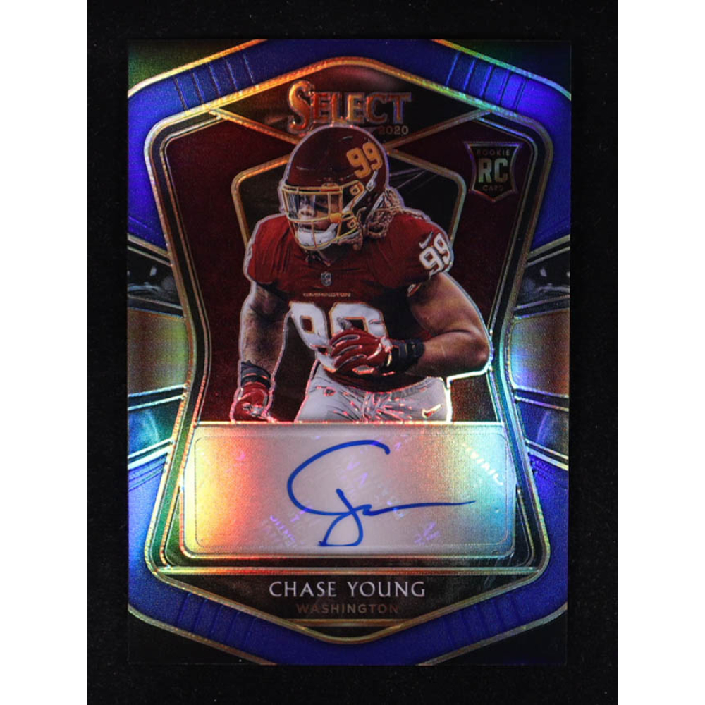 Chase Young 2020 Select Rookie Signature Memorabilia Prizm Blue Autographs #2 #56/75 RC at PristineAuction.com