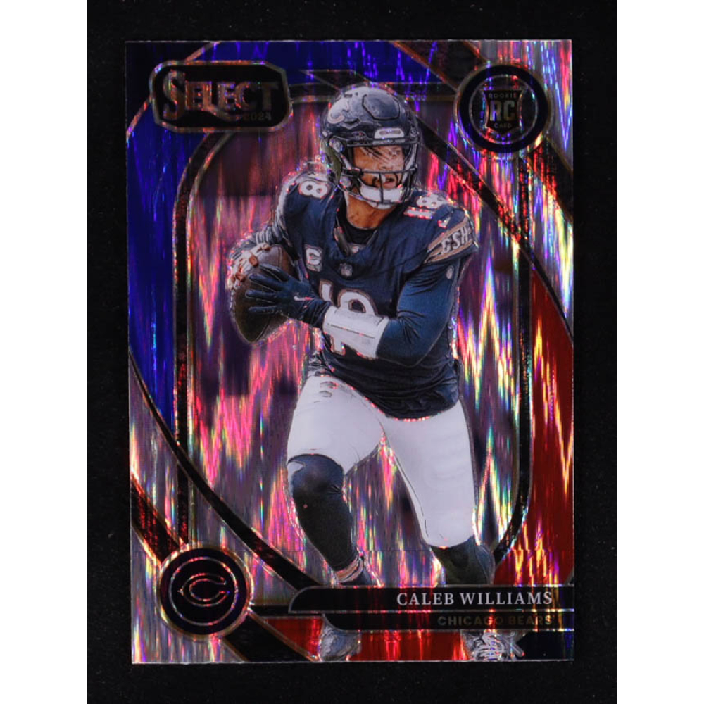 Caleb Williams 2024 Select Prizm Red and Blue Shock #216 RC at PristineAuction.com