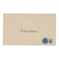 Jerry West Signed 3x5 Index Card (Beckett) at PristineAuction.com