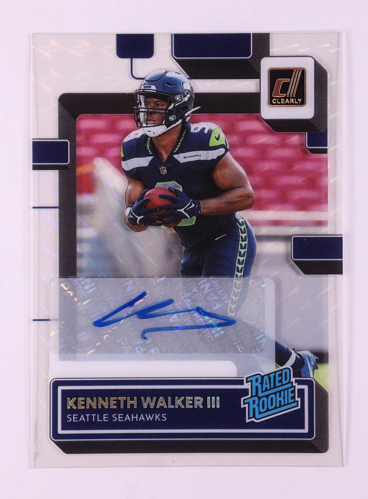 Kenneth Walker III 2022 Clearly Donruss Clearly Rated Rookie Autographs Holo Mosaic #68 RC at PristineAuction.com Kenneth Walker III 2022 Clearly Donruss Clearly Rated Rookie Autographs Holo Mosaic #68 RC at PristineAuction.com