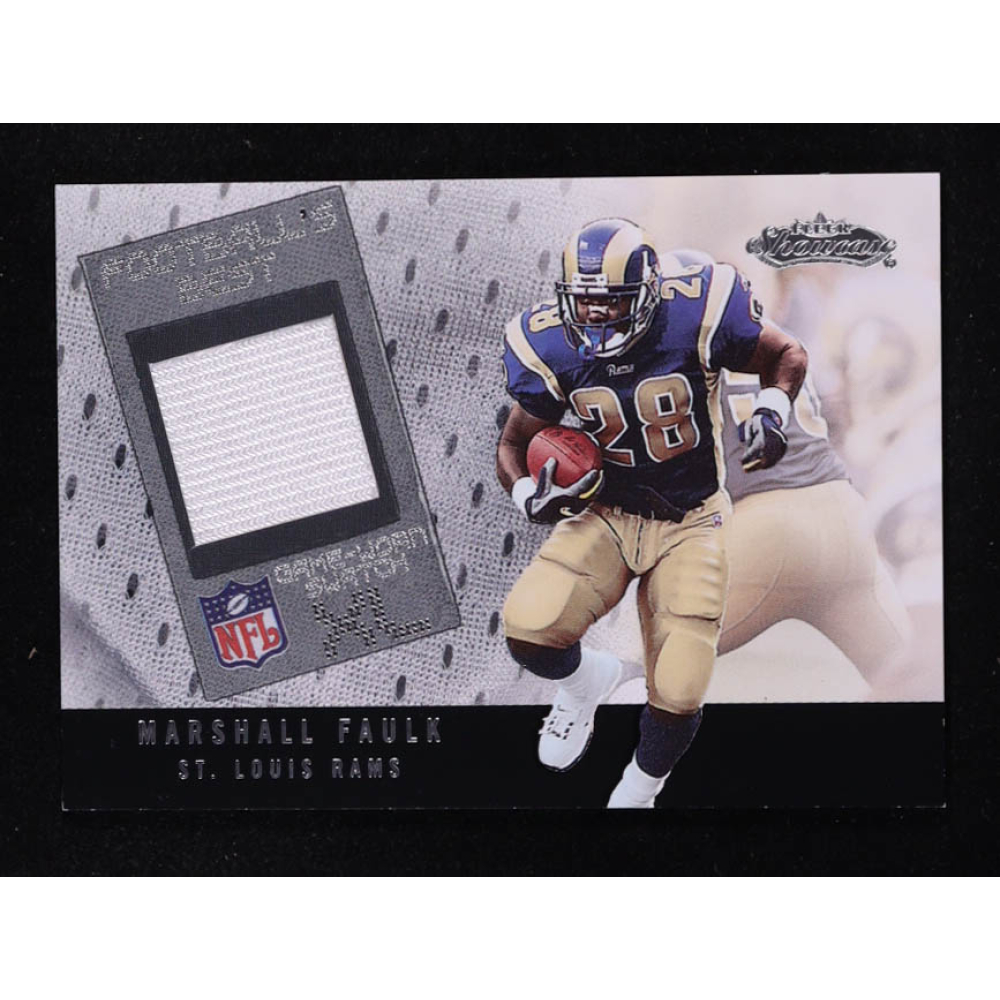 Marshall Faulk 2002 Fleer Showcase Football's Best Memorabilia Game-Worn #FB16 at PristineAuction.com