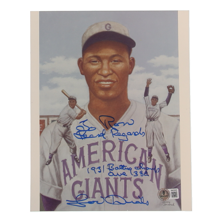 Lou Dials Signed American Giants 8x10 Art Print Inscribed "To Ron, Best Regards" & "1931 Battign Champ Avg .331" (Beckett) at PristineAuction.com Lou Dials Signed American Giants 8x10 Art Print Inscribed "To Ron, Best Regards" & "1931 Battign Champ Avg .331" (Beckett) at PristineAuction.com