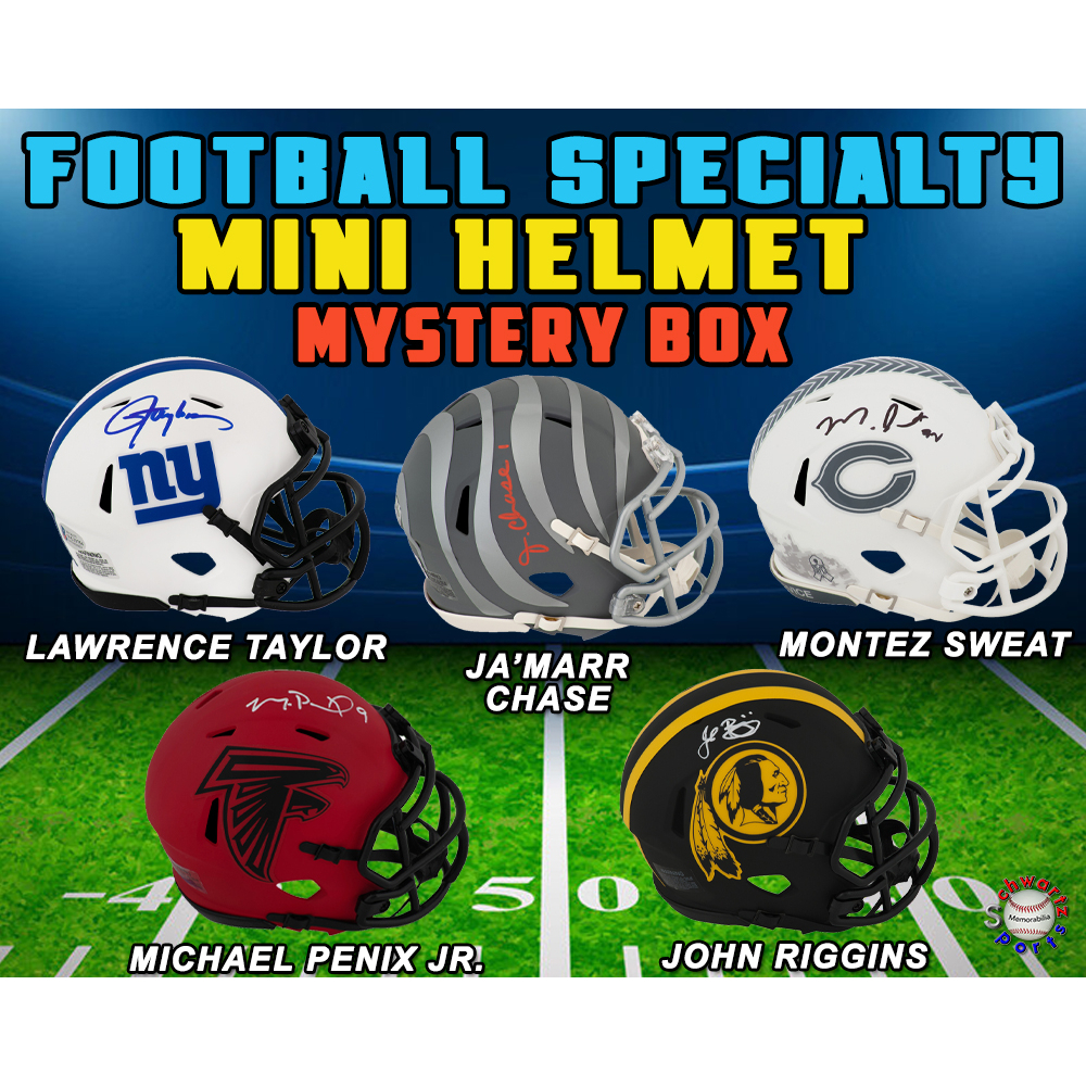 Football SPECIALTY Mini Helmet Signed Mystery Box - Series 26 (Limited to 125) - Schwartz Sports at PristineAuction.com
