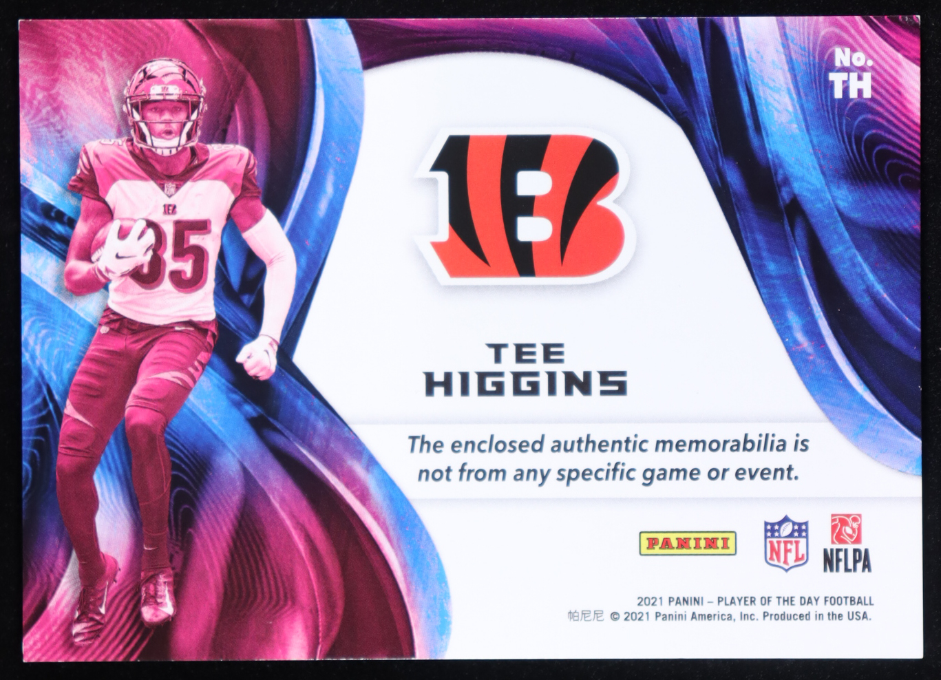 Tee Higgins 2021 Panini Player of the Day Memorabilia #TH #39/99 at PristineAuction.com Tee Higgins 2021 Panini Player of the Day Memorabilia #TH #39/99 at PristineAuction.com