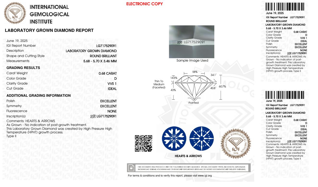 1.36 Carats Lab Grown Diamond Stud Earrings D, VVS1 | $2,600 Estimated Retail Value (UGL & IGI Certs) | Hearts & Arrows Cut - Brand New at PristineAuction.com 1.36 Carats Lab Grown Diamond Stud Earrings D, VVS1 | $2,600 Estimated Retail Value (UGL & IGI Certs) | Hearts & Arrows Cut - Brand New at PristineAuction.com