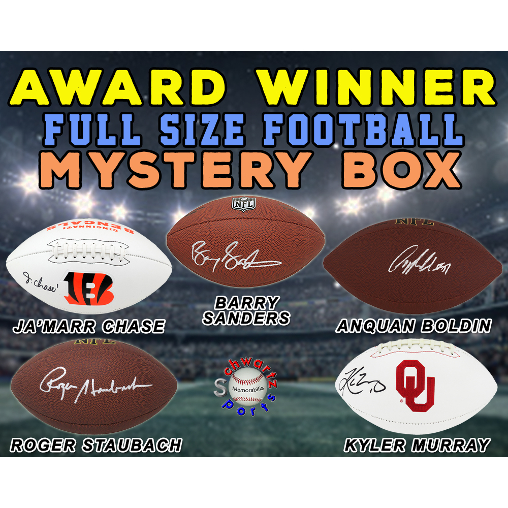 Football AWARD WINNER Signed Full Size Football Mystery Box - Series 17 (Limited to 80) - Schwartz Sports at PristineAuction.com