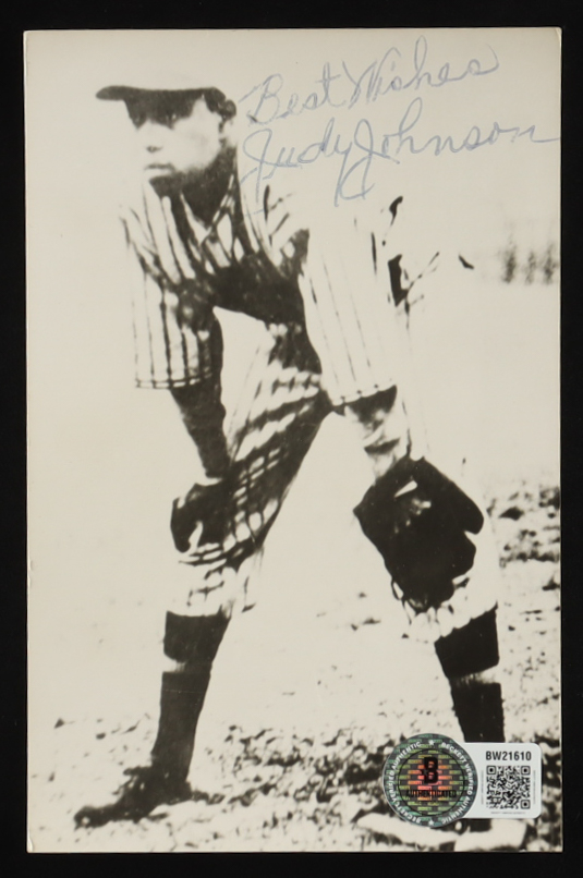 Judy Johnson Signed Vintage Postcard Inscribed "Best Wishes" (Beckett) at PristineAuction.com Judy Johnson Signed Vintage Postcard Inscribed "Best Wishes" (Beckett) at PristineAuction.com