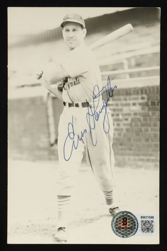 Enos Slaughter Signed Vintage Postcard (Beckett) at PristineAuction.com Enos Slaughter Signed Vintage Postcard (Beckett) at PristineAuction.com