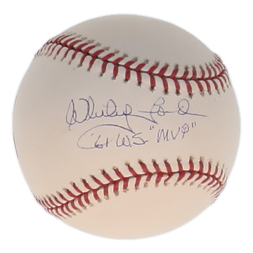 Whitey Ford Signed OML Baseball Inscribed "61 WS MVP" (PSA) at PristineAuction.com Whitey Ford Signed OML Baseball Inscribed "61 WS MVP" (PSA) at PristineAuction.com