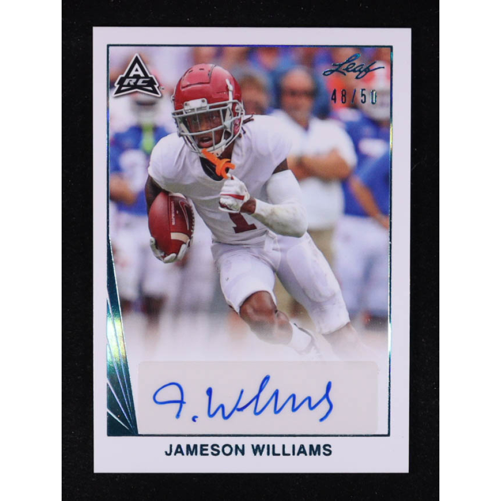 Jameson Williams 2021 Leaf Ultimate Draft '92 Rookie Autographs Aqua #BGJW2 #48/50 RC at PristineAuction.com