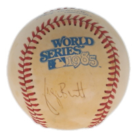George Brett Signed 1985 World Series Logo Baseball with Display Case (Beckett) at PristineAuction.com