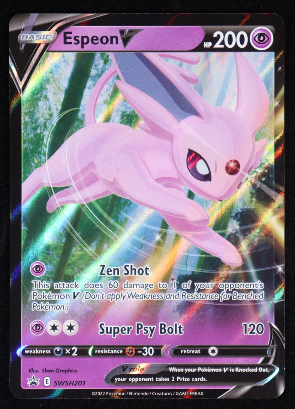 Espeon V 2022 Pokemon Sword & Shield Promos #201 Holo at PristineAuction.com Espeon V 2022 Pokemon Sword & Shield Promos #201 Holo at PristineAuction.com
