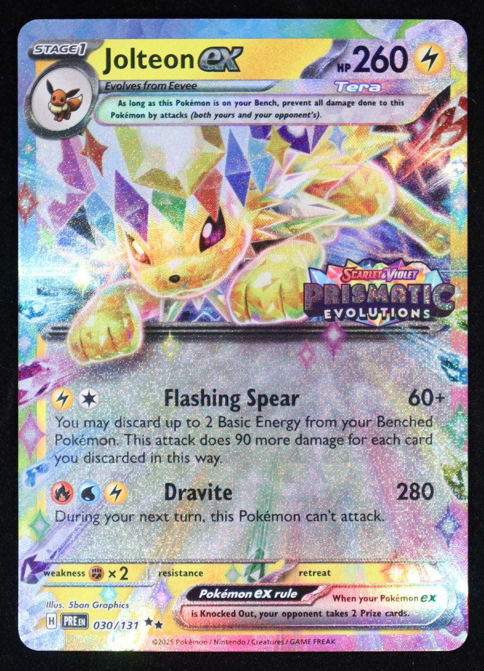 Jolteon Ex 2025 Pokemon Scarlet & Violet Prismatic Evolutions #30 Holo at PristineAuction.com Jolteon Ex 2025 Pokemon Scarlet & Violet Prismatic Evolutions #30 Holo at PristineAuction.com
