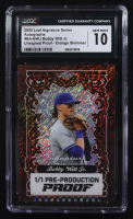 Bobby Witt Jr. 2025 Leaf Signature Series Autographs Pre Production Proof Orange Shimmer Unsigned Proof #1/1 #BA-BWJ (CGC 10) at PristineAuction.com
