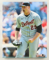 Tarik Skubal Signed Tigers 16x20 Canvas Photo Inscribed "2x Cy Young" (Beckett) at PristineAuction.com