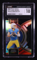 Justin Herbert 2023 Select Prizm Black and Red Die Cut #136 (CGC 10) at PristineAuction.com