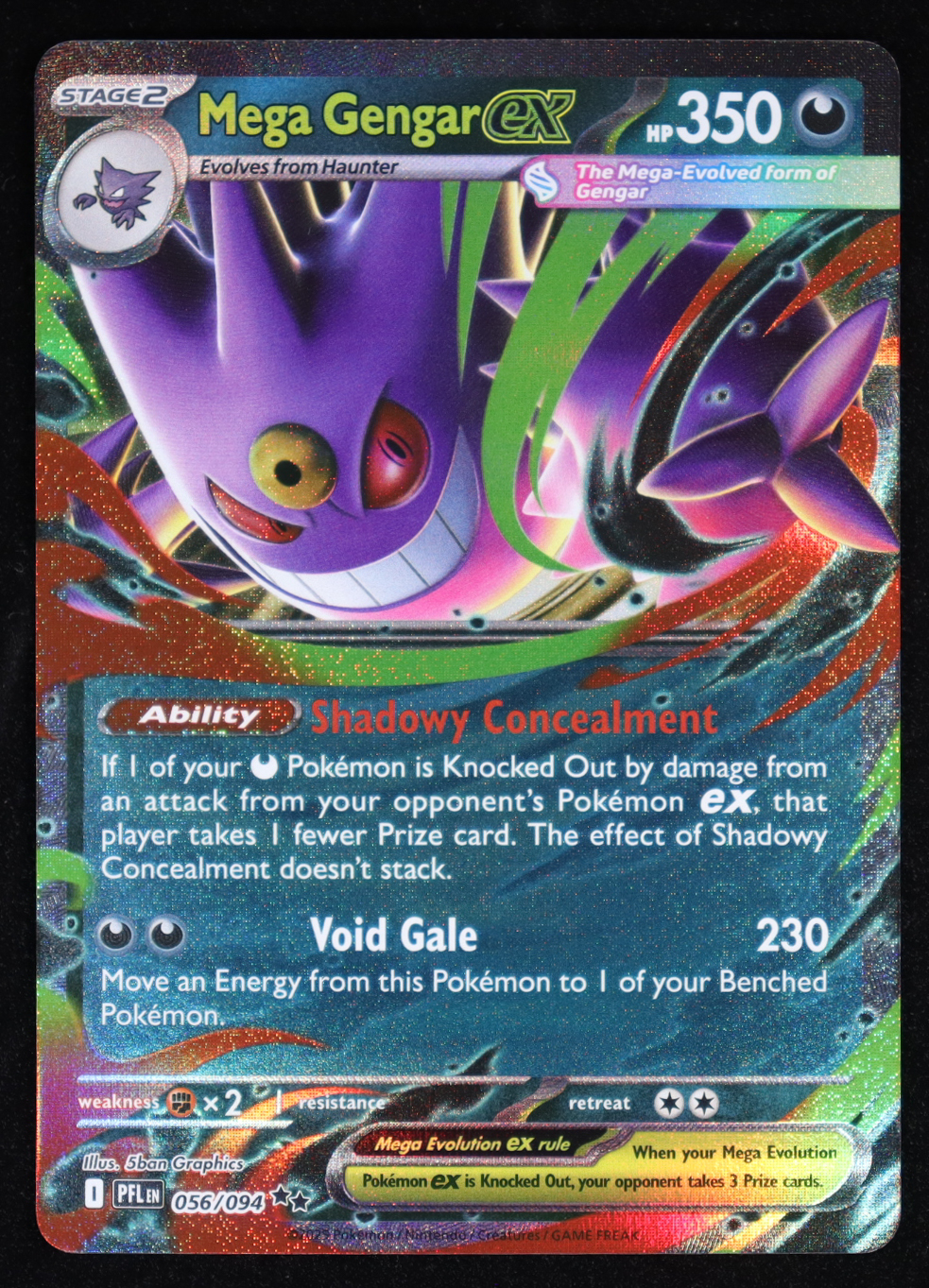 Mega Gengar Ex 2025 Pokemon Mega Evolution Phantasmal Flames #56 Holo at PristineAuction.com Mega Gengar Ex 2025 Pokemon Mega Evolution Phantasmal Flames #56 Holo at PristineAuction.com