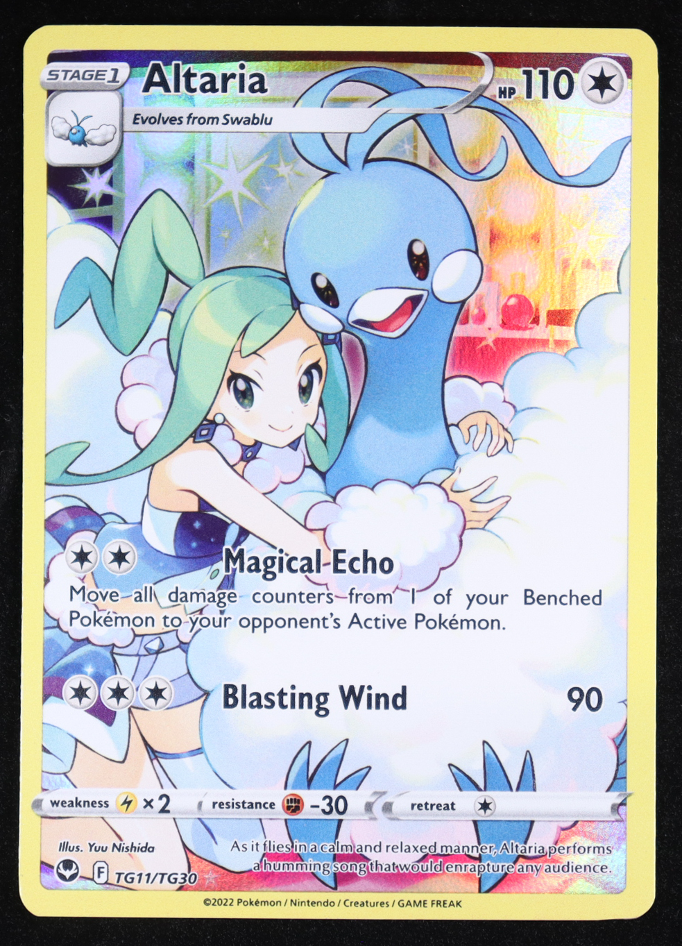 Altaria 2022 Pokemon Sword & Shield Silver Tempest Trainer Gallery #TG11 Holo at PristineAuction.com Altaria 2022 Pokemon Sword & Shield Silver Tempest Trainer Gallery #TG11 Holo at PristineAuction.com