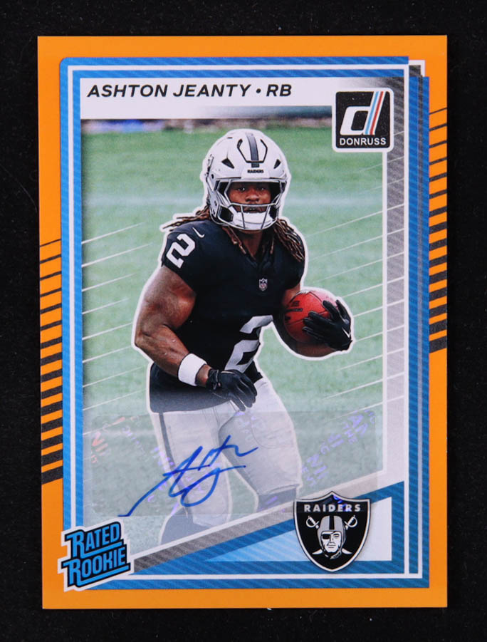 Ashton Jeanty 2025 Donruss Rated Rookies Autographs Orange #305 RC at PristineAuction.com Ashton Jeanty 2025 Donruss Rated Rookies Autographs Orange #305 RC at PristineAuction.com